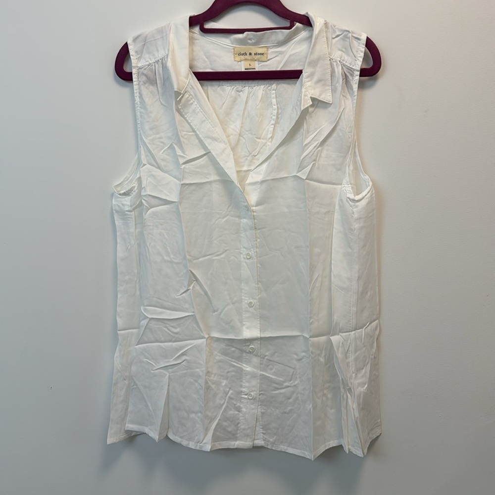NWT Cloth & Stone White Tencel Tank